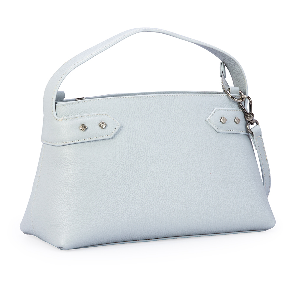 BOLSA M&Eacute;DIA AZUL TURMALINA DE COURO TOTE image number 3