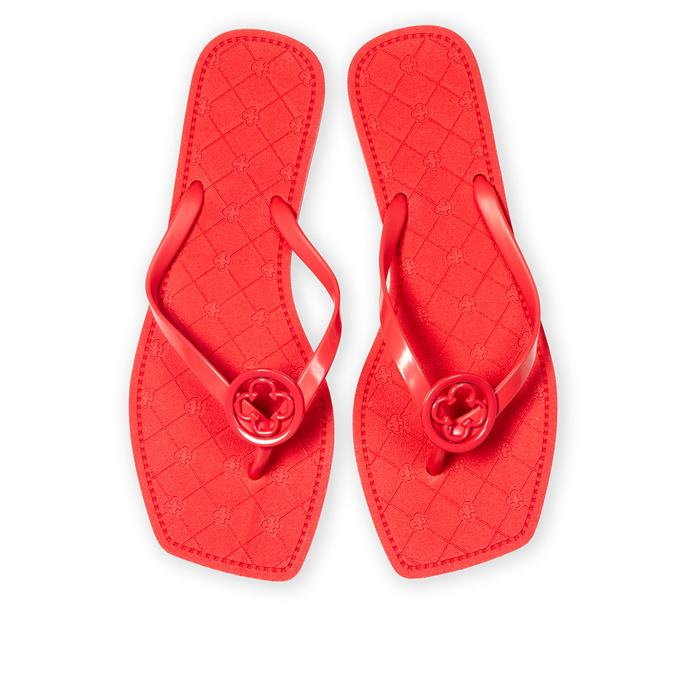 CHINELO DE DEDO VERMELHO HIBISCO BICO QUADRADO image number 4