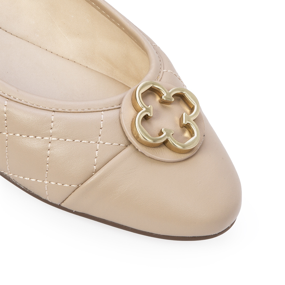 SAPATILHA CATHERINE MODERNIT&Aacute; NUDE SEDA DE COURO MATELASS&Ecirc; image number 2