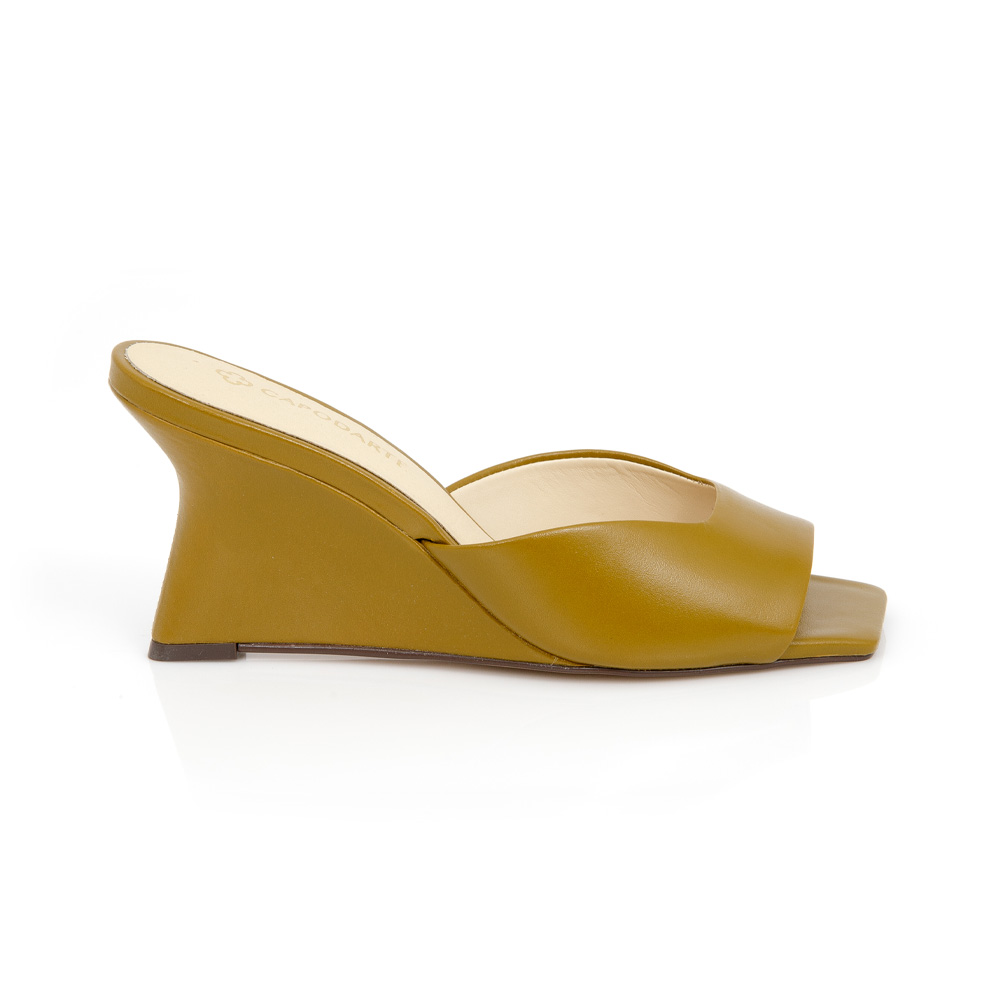 MULE SALTO ANABELA AMARELO CITRINO DE COURO image number 0