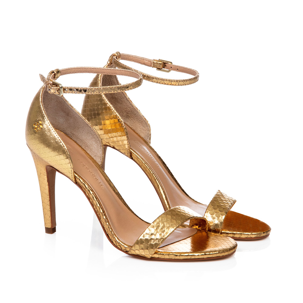 SAND&Aacute;LIA DOURADA SALTO FINO DE COURO image number 1