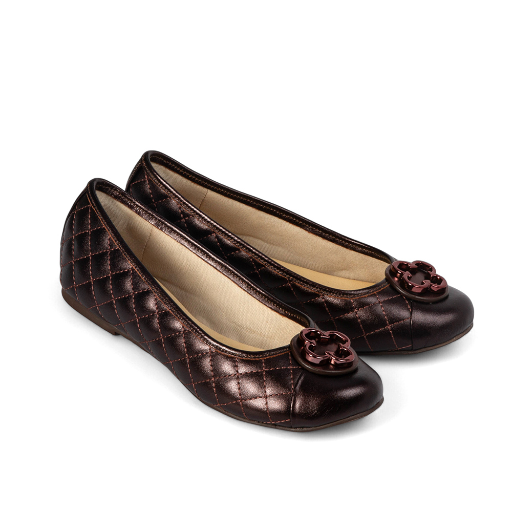 SAPATILHA INFANTIL MARROM DE COURO MATELASS&Ecirc; CATHERINE image number 1