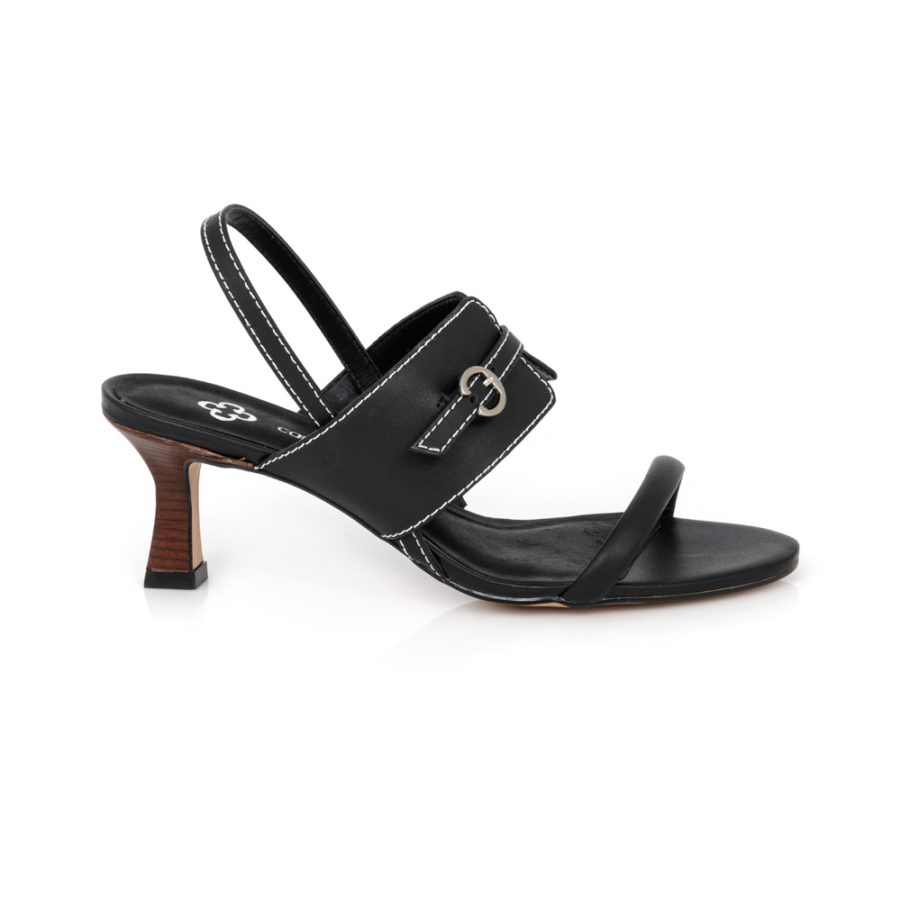 SAND&Aacute;LIA PRETA SALTO M&Eacute;DIO COURO FIVELAS image number 0