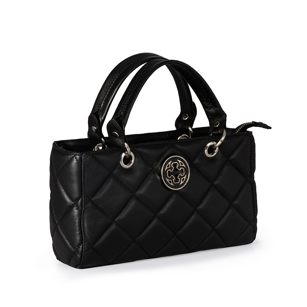 BOLSA TOTE PRETA DE COURO MATELASSÊ image number 3