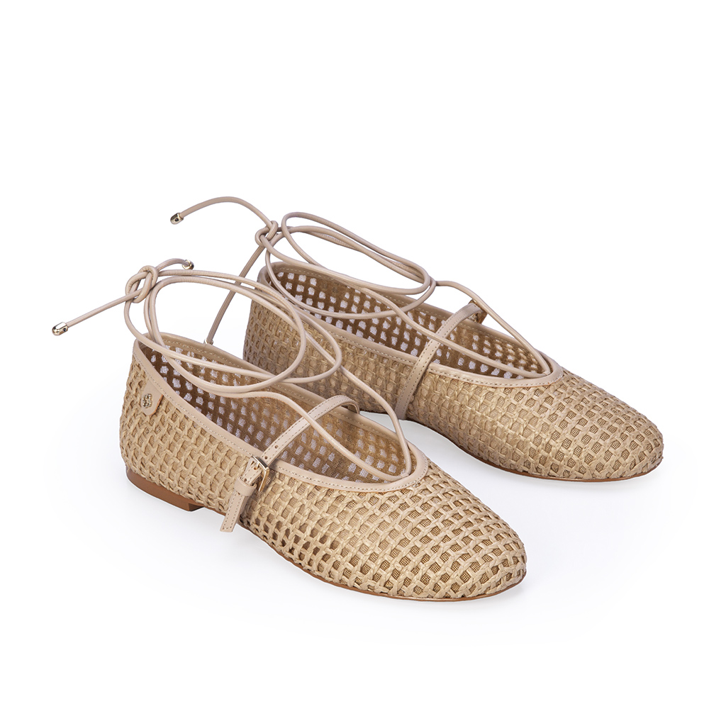 SAPATILHA NUDE SEDA TRAMADO AMARRA&Ccedil;&Atilde;O image number 4