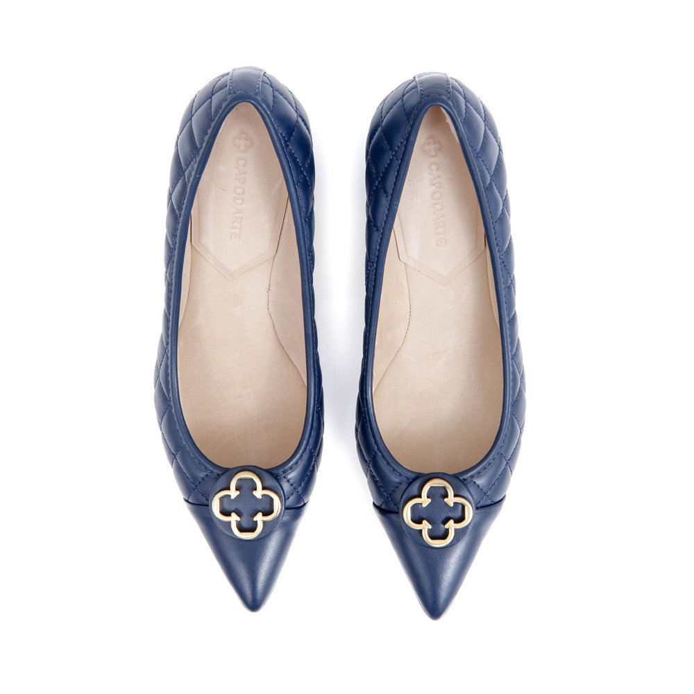 SCARPIN SALTO BLOCO DE COURO MARINHO AZZURRO MATELASS&Ecirc; image number 4