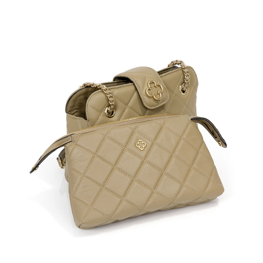 BOLSA M&Eacute;DIA VERDE ALBERO DE COURO MATELASS&Ecirc; SHOULDER BAG image number 3