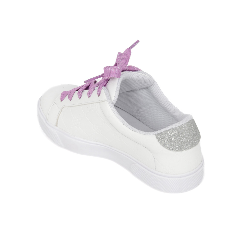 T&Ecirc;NIS INFANTIL BRANCO E LIL&Aacute;S MONOGRAMA AMARRA&Ccedil;&Atilde;O image number 2