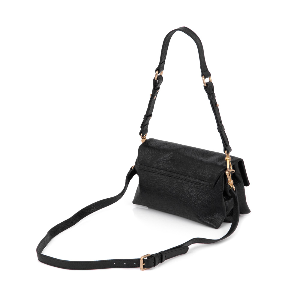 BOLSA PRETA DE COURO SHOULDER BAG image number 2