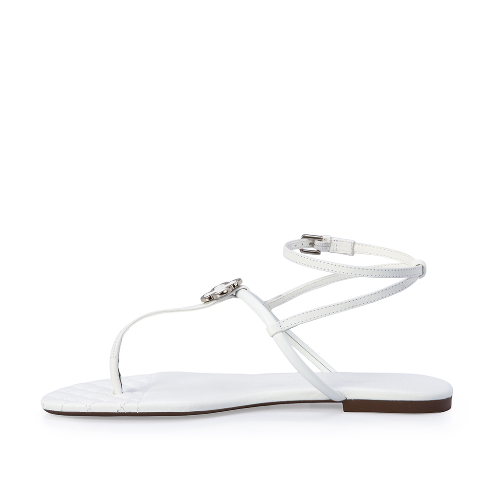 SANDÁLIA RASTEIRA BRANCA DE COURO image number 2