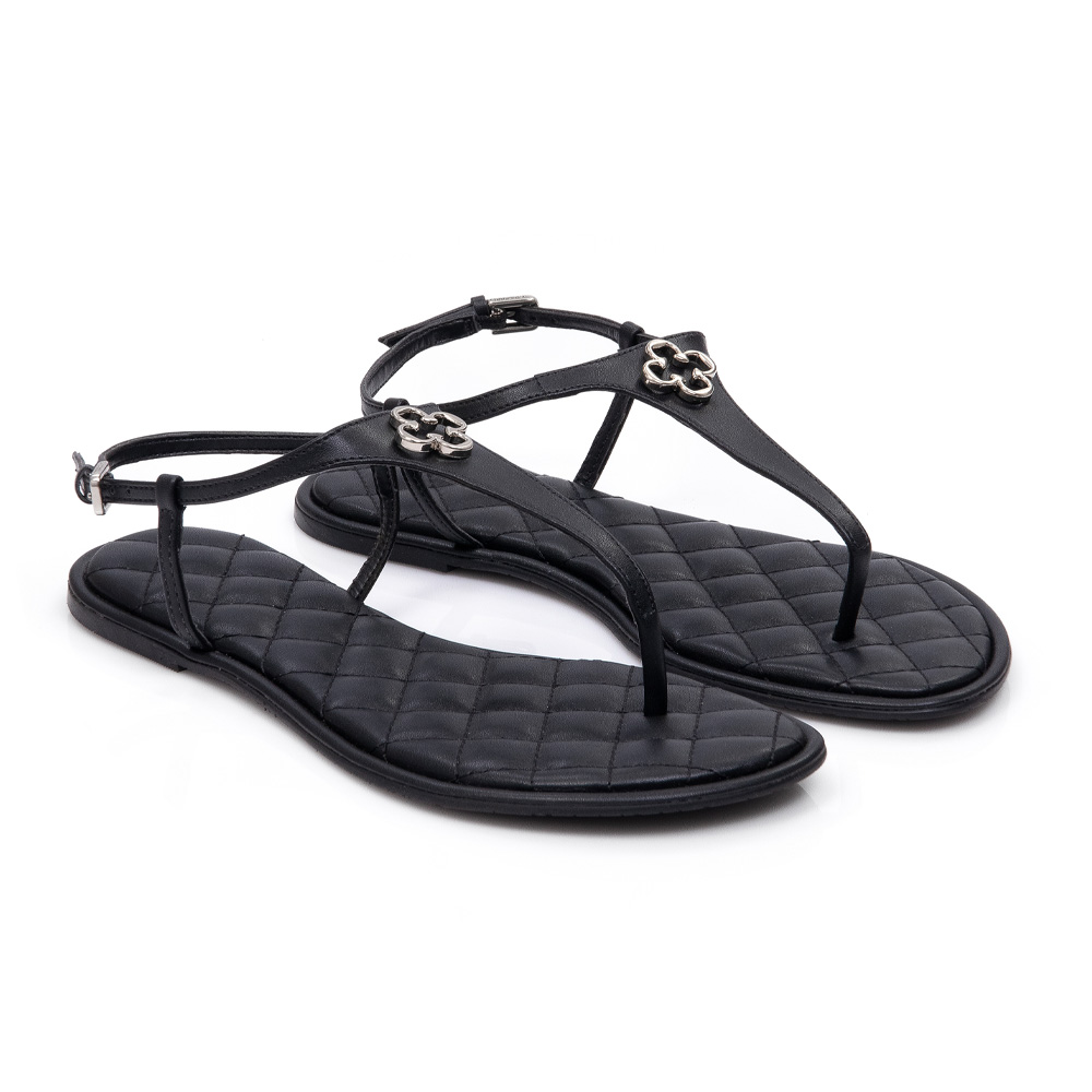 SANDÁLIA RASTEIRA PRETA MATELASSÊ image number 1