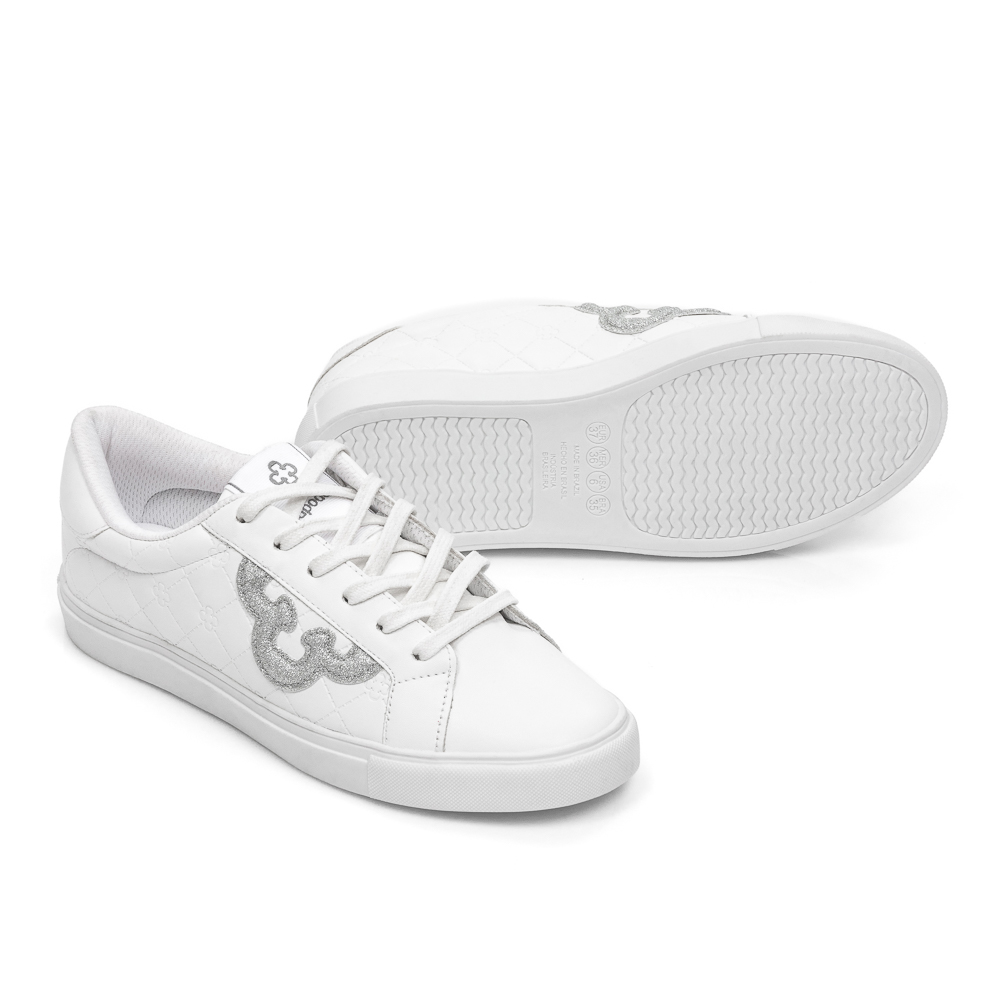 TÊNIS FEMININO BRANCO AMARRAÇÃO GLITTER image number 3
