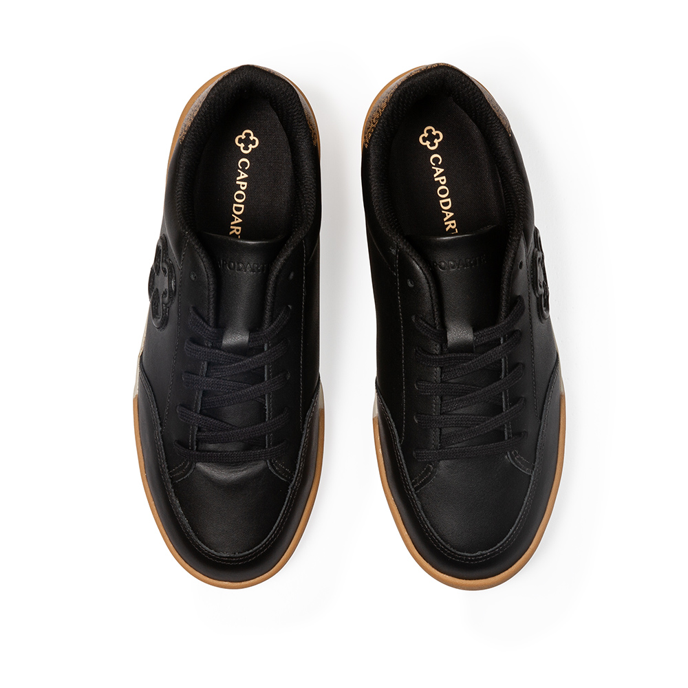 T&Ecirc;NIS FEMININO PRETO DE COURO AMARRA&Ccedil;&Atilde;O image number 4