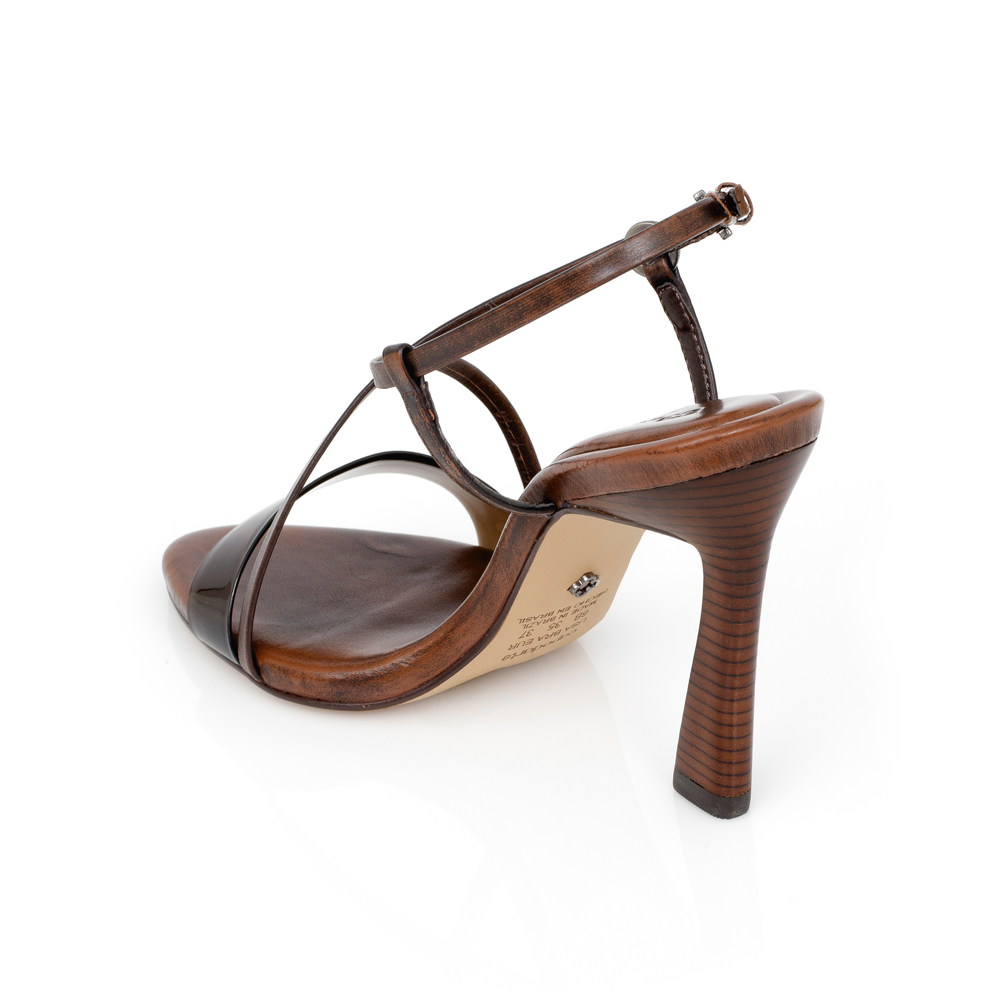 SAND&Aacute;LIA COURO SALTO ALTO MARROM TIRA VINIL image number 2