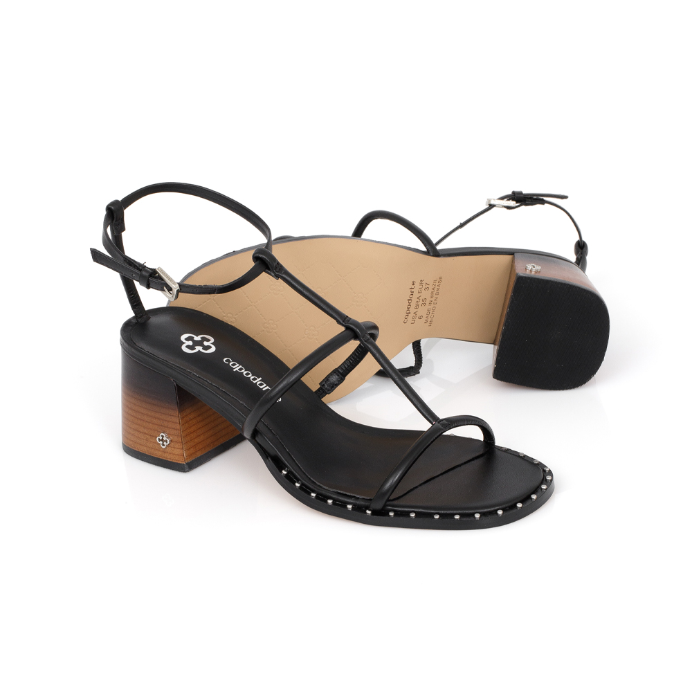 SAND&Aacute;LIA SALTO BLOCO PRETA COURO image number 3