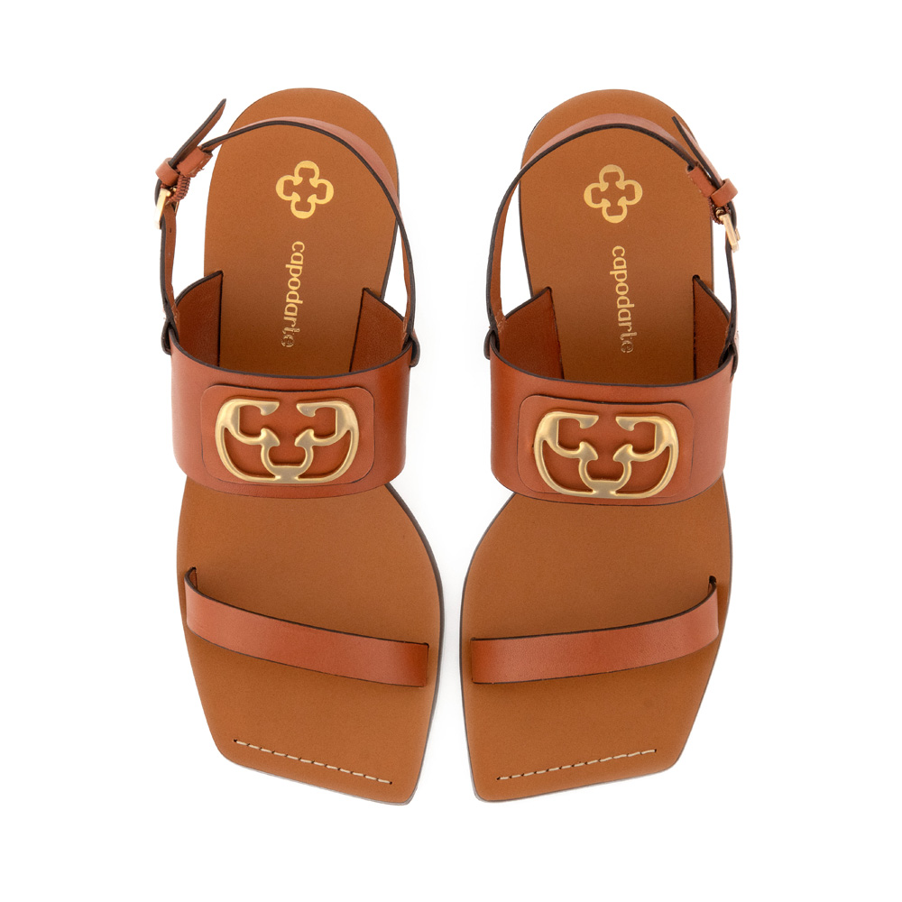 SAND&Aacute;LIA SALTO BAIXO CARAMELO COURO image number 4