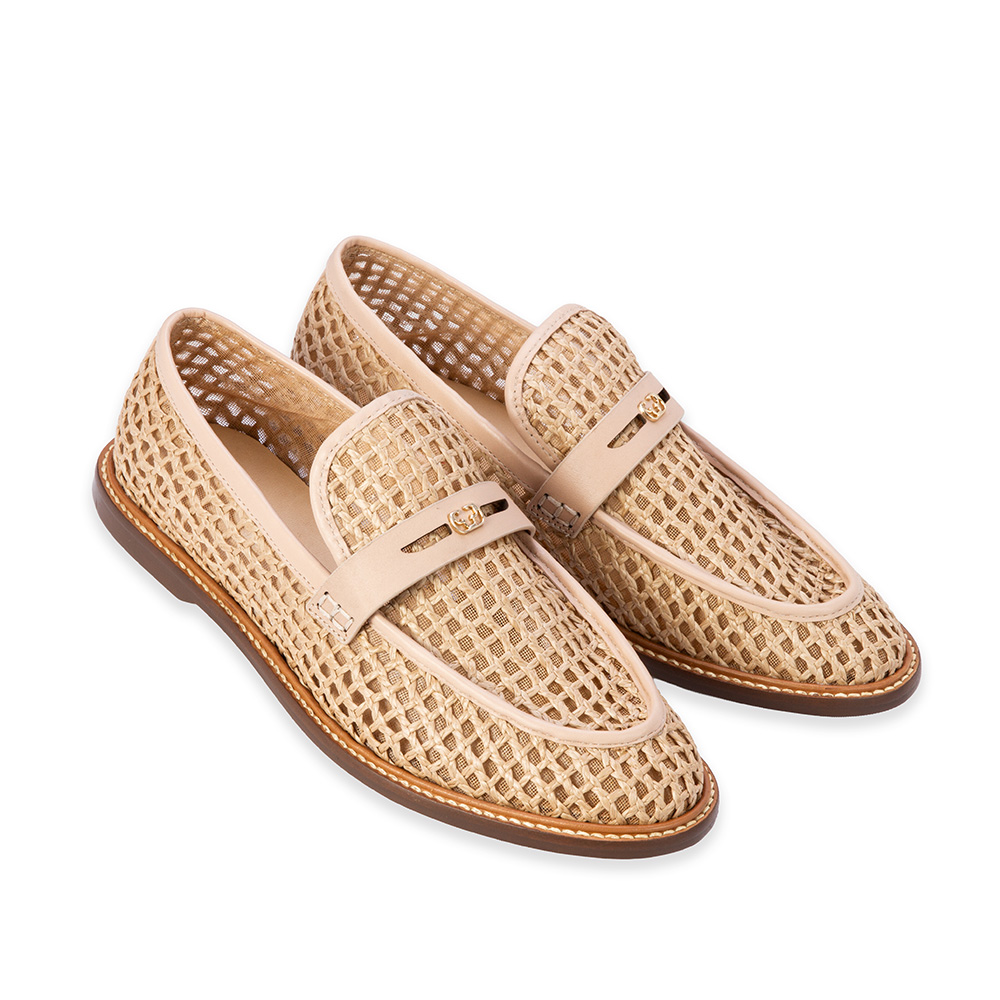 LOAFER MOCASSIM NUDE SEDA TRAMADO image number 1