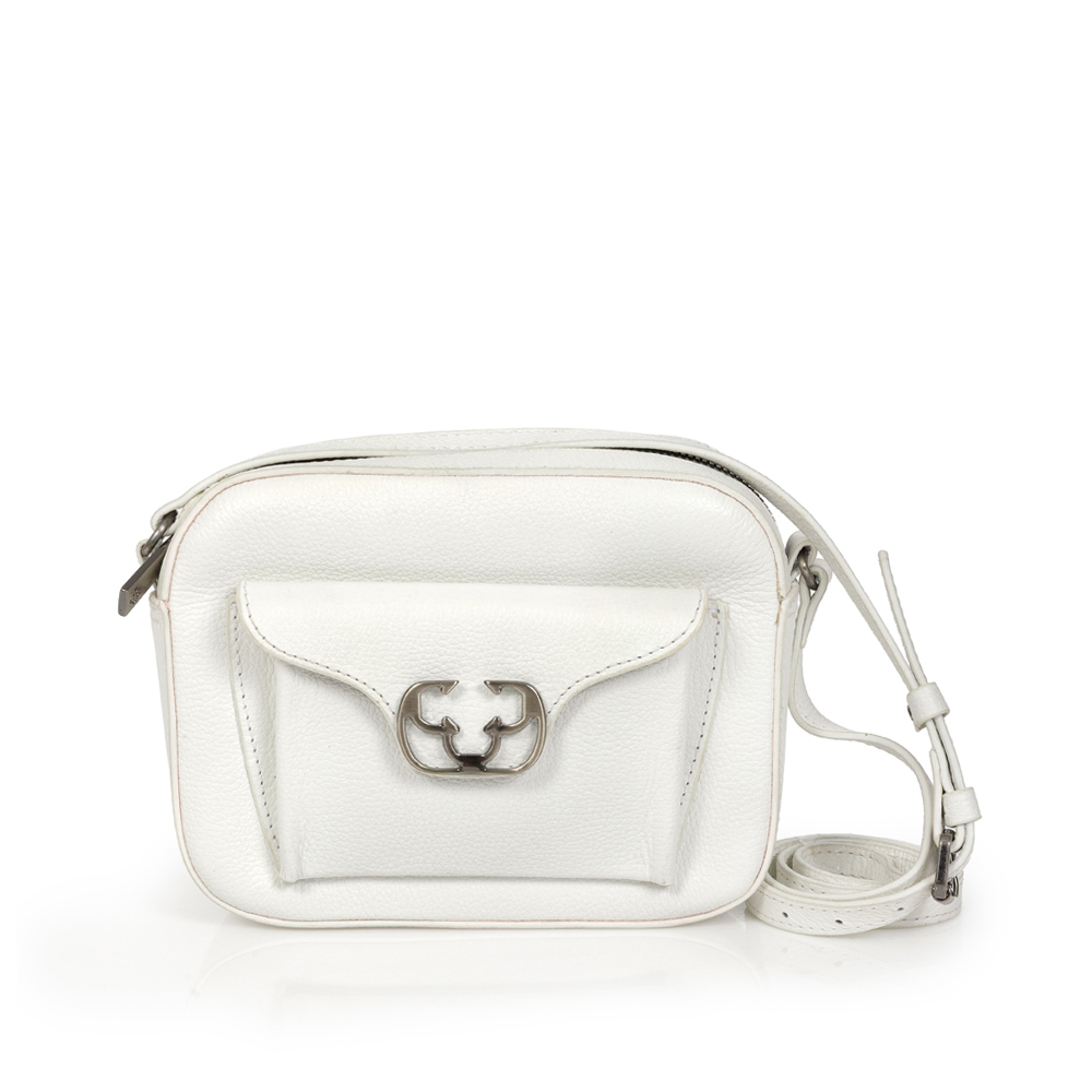 BOLSA PEQUENA BRANCA TIRACOLO COURO SHOULDER BAG image number 0