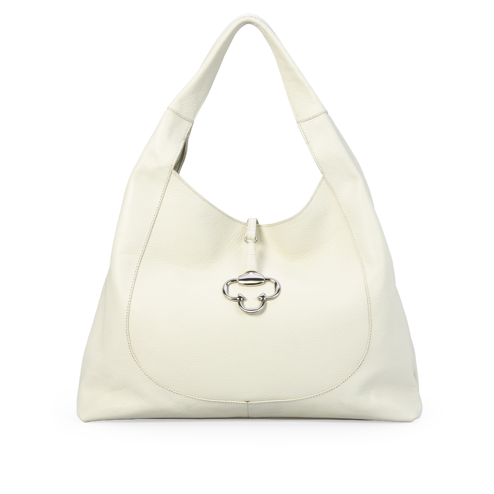 BOLSA BRANCA DUNA DE COURO HOBO image number 0