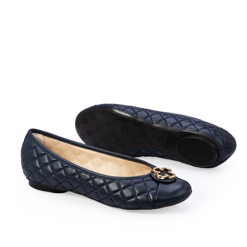 SAPATILHA CATHERINE VINTAGE DE COURO MARINHO AZZURRO MATELASS&Ecirc; image number 3