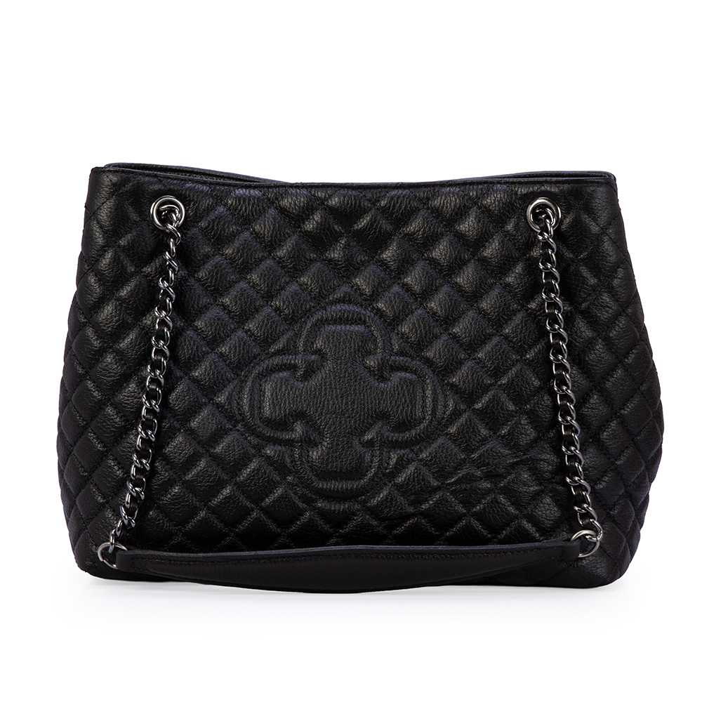 BOLSA HOBO PRETA DE COURO MATELASS&Ecirc; CARINA image number 1