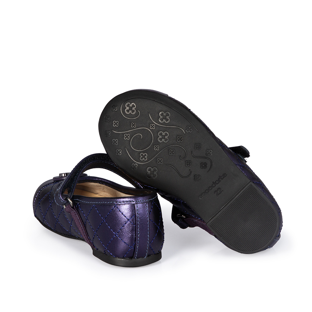 SAPATILHA BEB&Ecirc; MARINHO MATELASS&Ecirc; DE COURO COM VELCRO CATHERINE image number 3