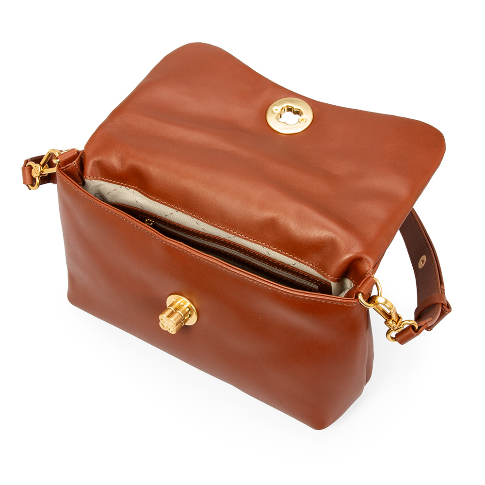 BOLSA SHOULDER BAG COURO CAMEL image number 4