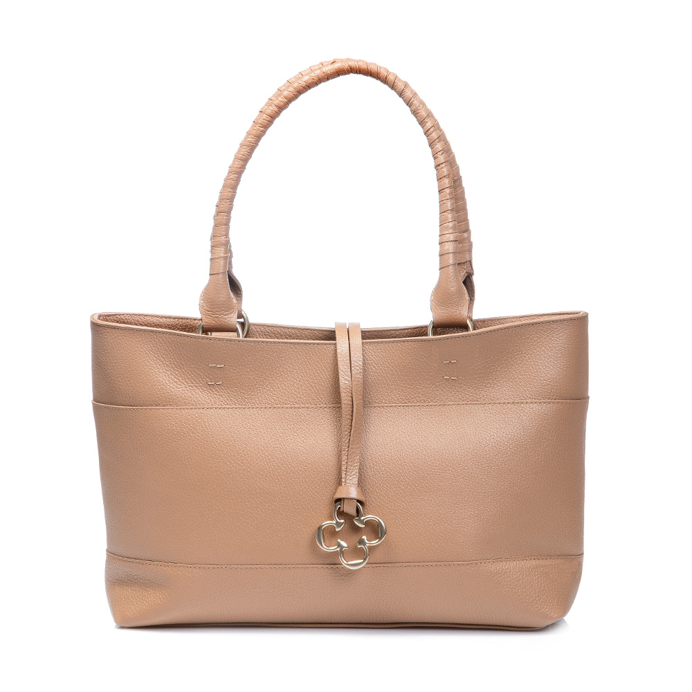 BOLSA GRANDE DE COURO BEGE NATURALE SHOPPER image number 0