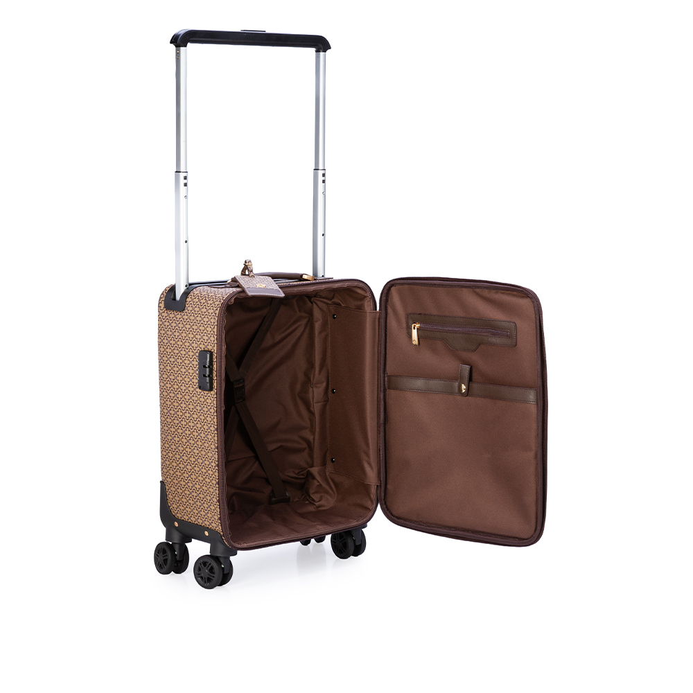 MALA DE BORDO 4 RODAS 360&deg; CAF&Eacute; MONOGRAMA + TAG IDENTIFICA&Ccedil;&Atilde;O image number 4