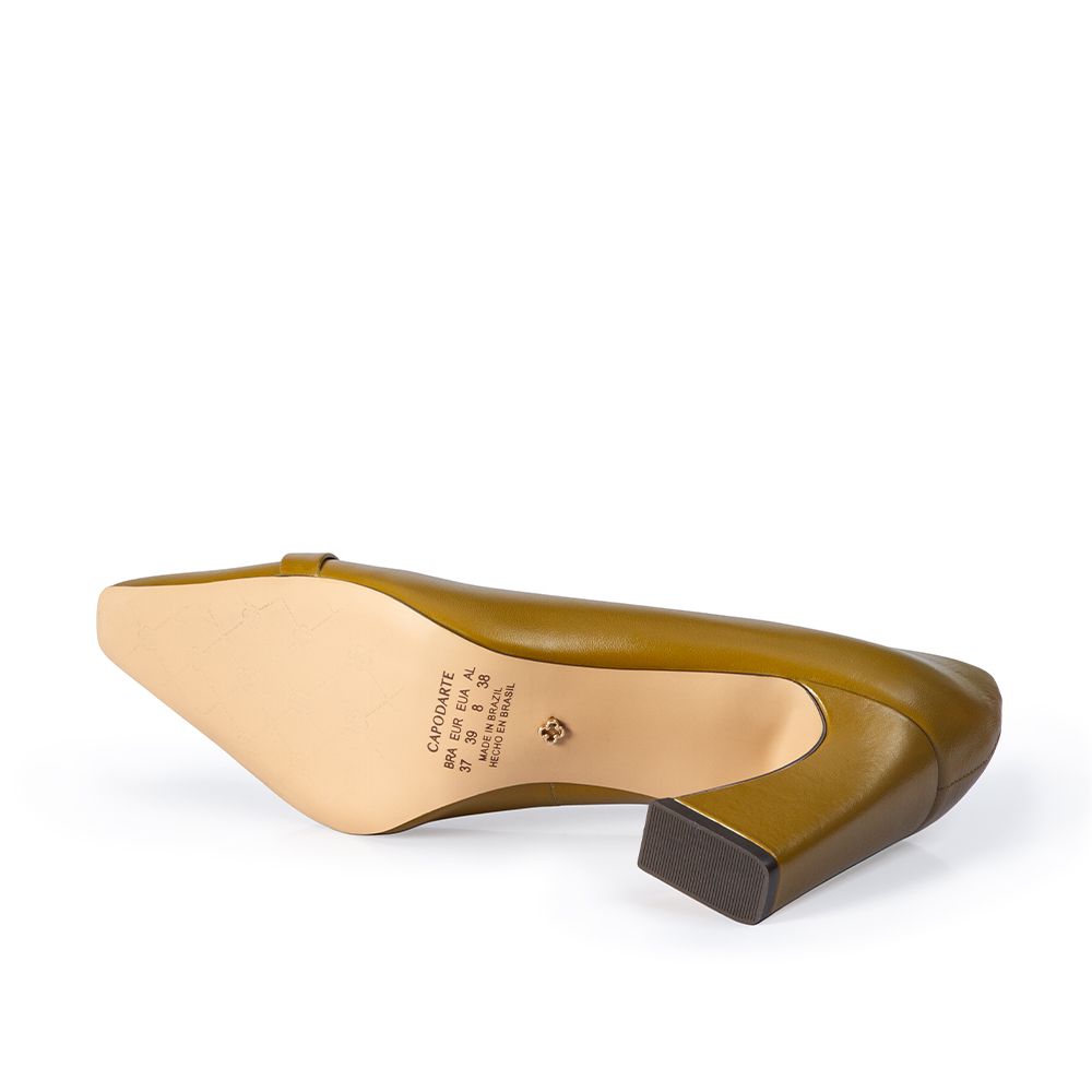 SCARPIN SALTO ALTO AMARELO CITRINO DE COURO image number 3