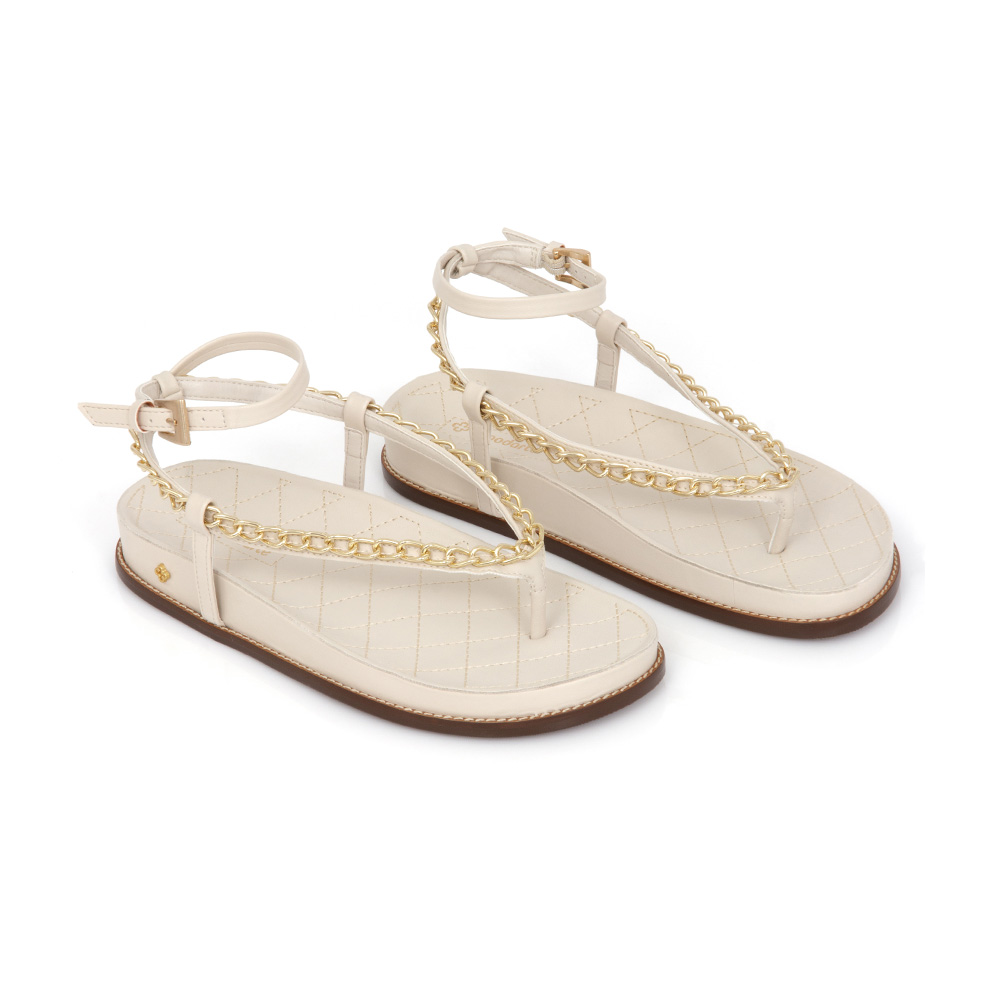 SANDÁLIA PAPETE BEGE RÁFIA CORRENTES image number 1