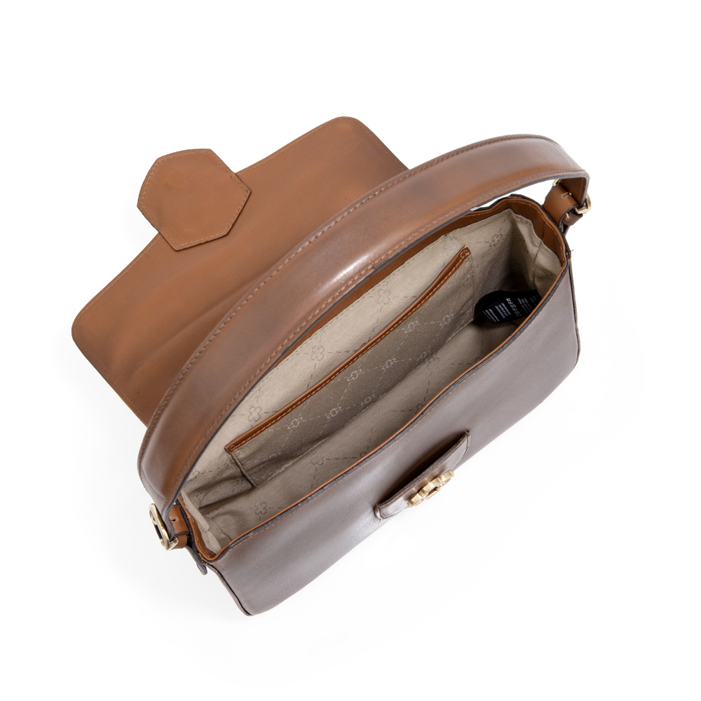 BOLSA DE COURO MARROM SHOULDER BAG image number 3