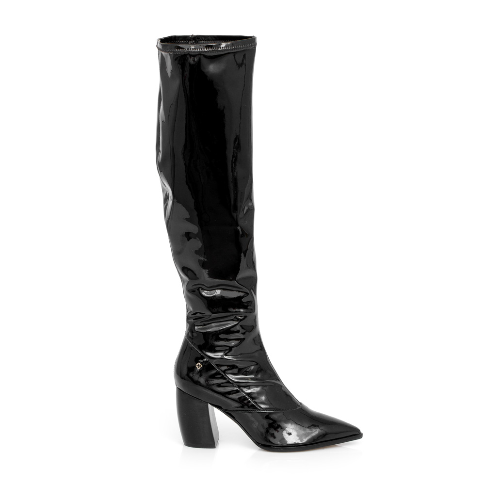 BOTA OVER PRETA VERNIZ SALTO BLOCO image number 0