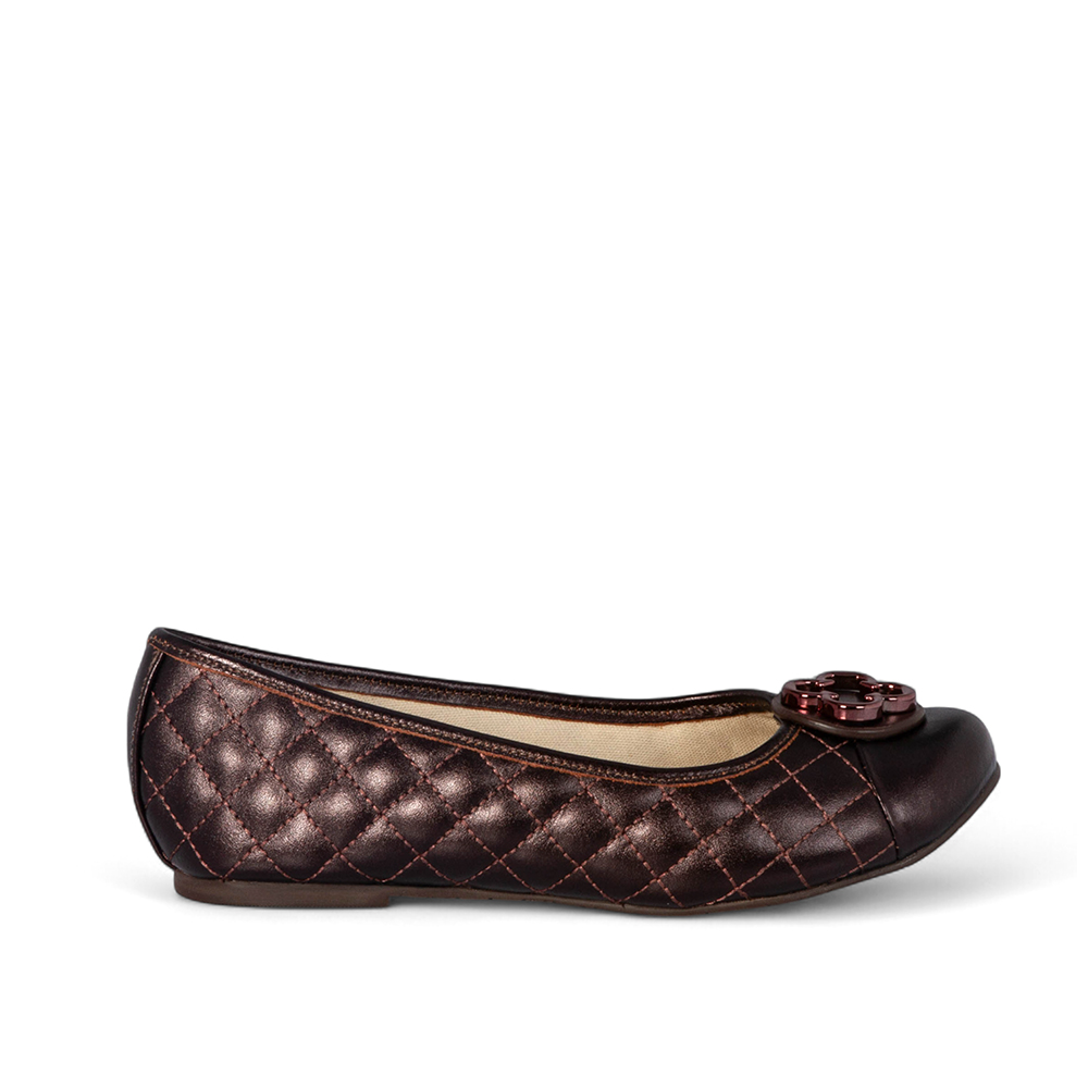 SAPATILHA INFANTIL MARROM DE COURO MATELASS&Ecirc; CATHERINE image number 0