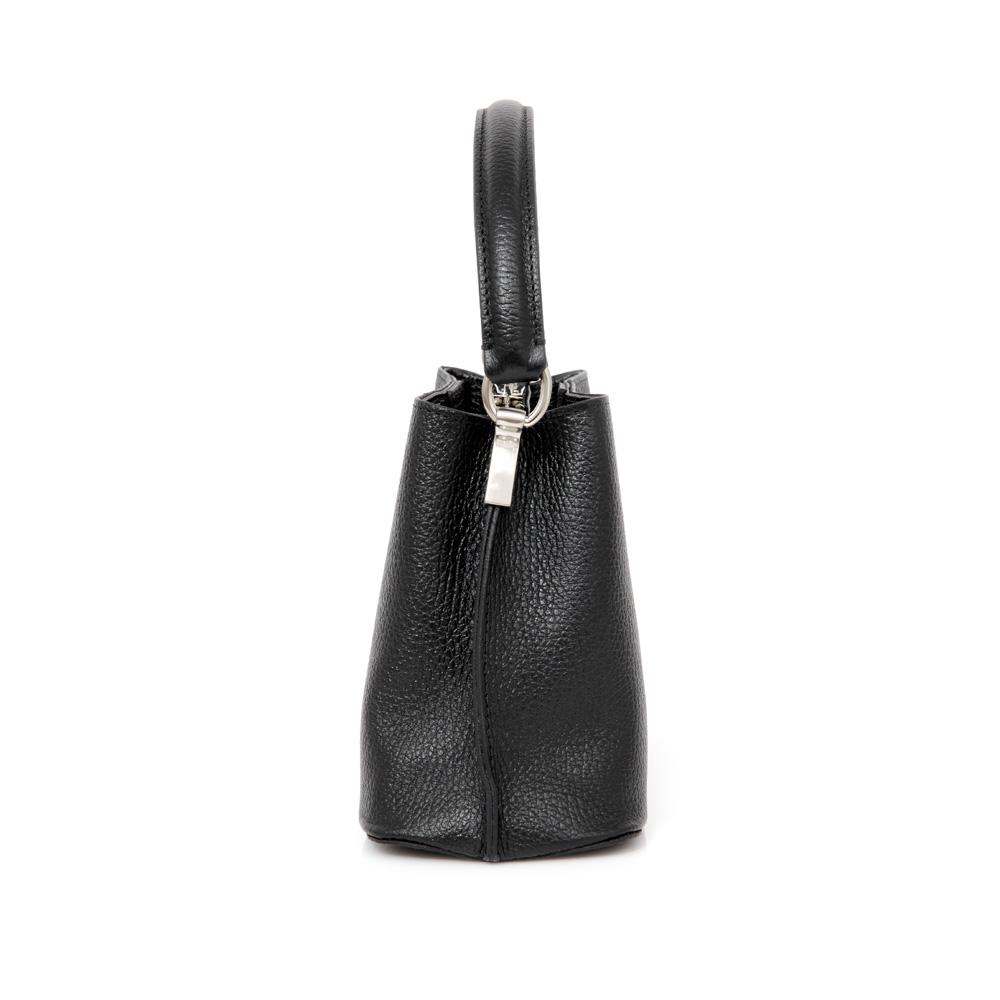 BOLSA PEQUENA PRETA DE COURO TOTE image number 1