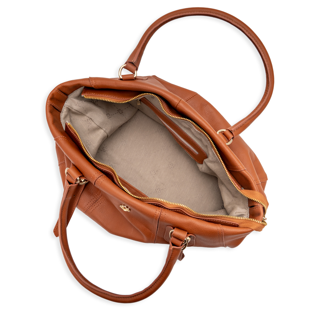 BOLSA GRANDE SHOPPER CARAMELO DE COURO image number 4