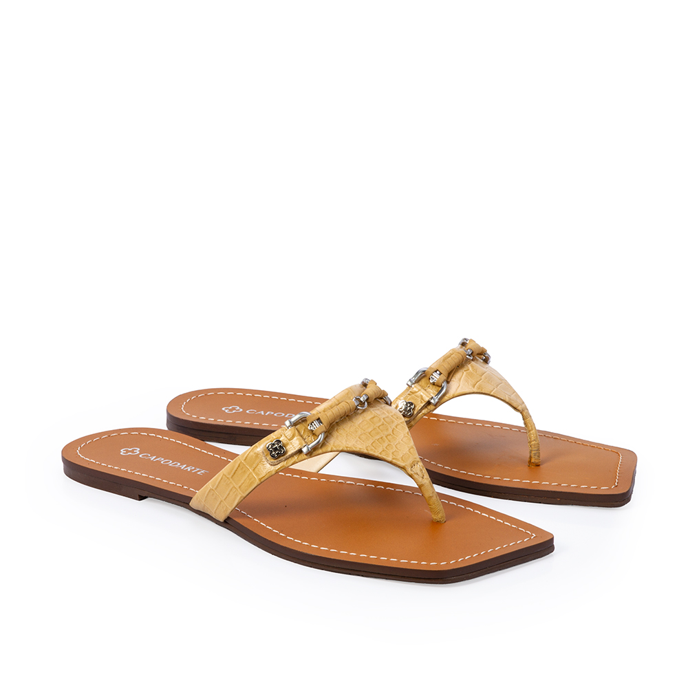 CHINELO RASTEIRO DE COURO BEGE SAVANA image number 1