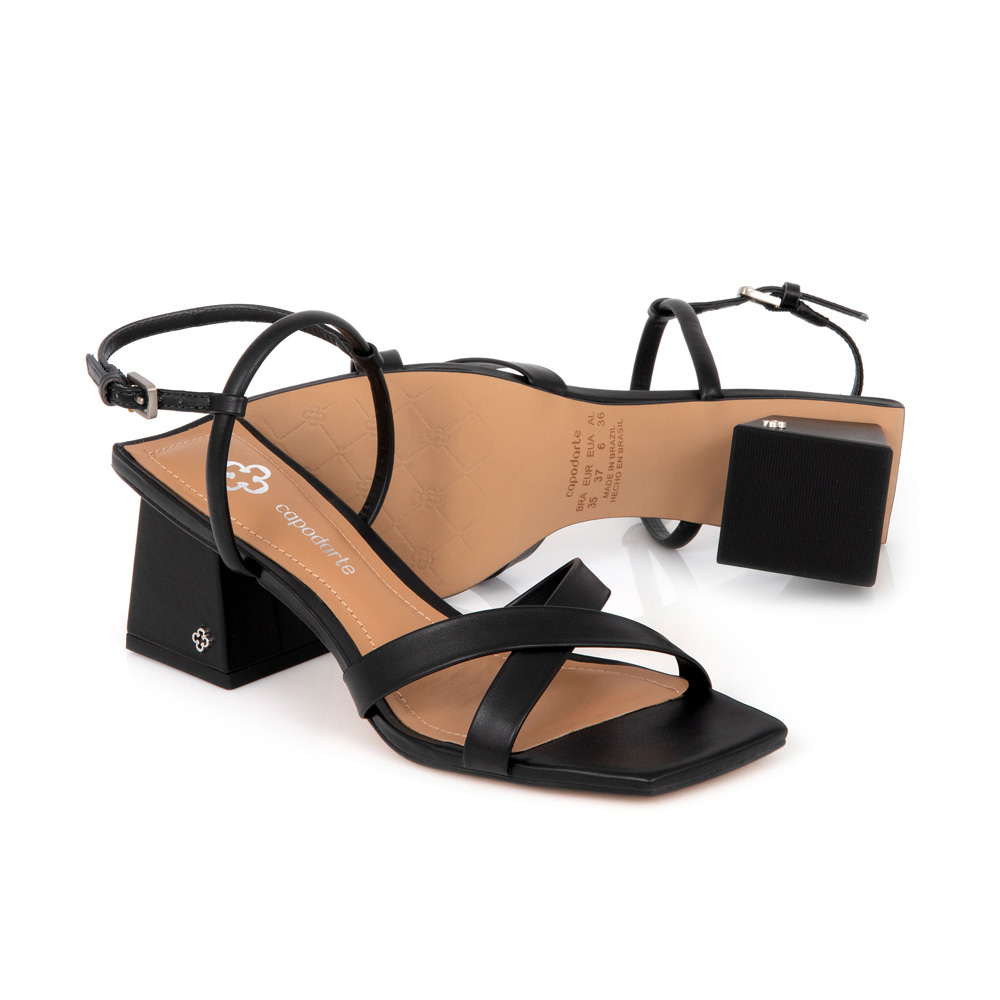 SAND&Aacute;LIA PRETA BICO QUADRADO image number 3