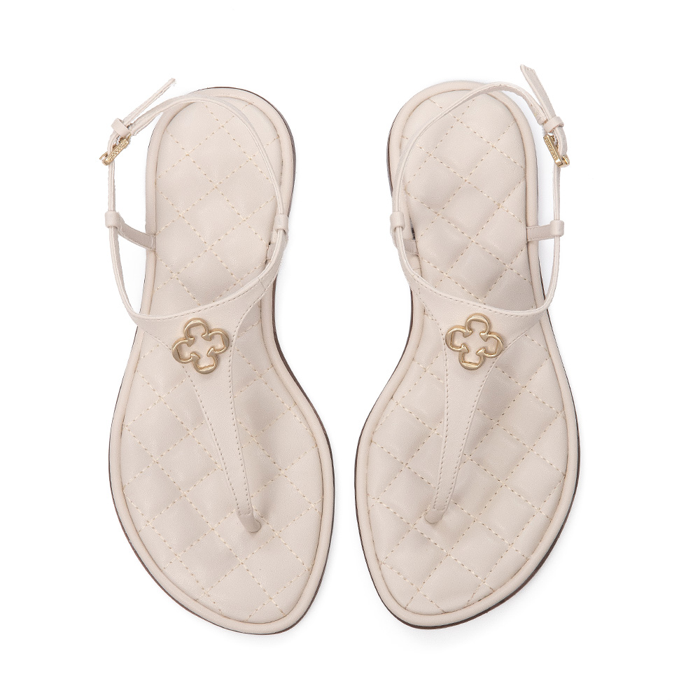 SAND&Aacute;LIA RASTEIRA BEGE R&Aacute;FIA MATELASS&Ecirc; image number 4