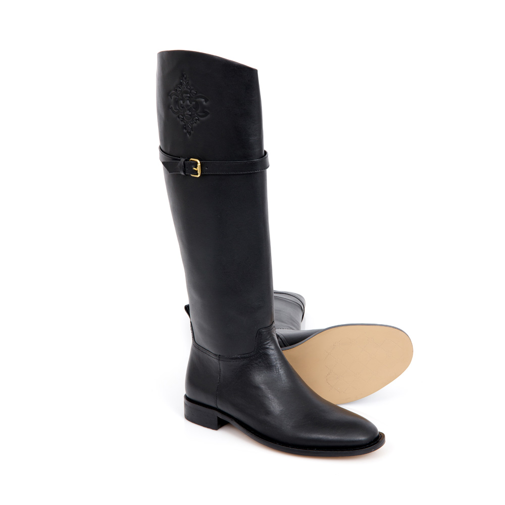 BOTA CANO ALTO PRETA DE COURO image number 3