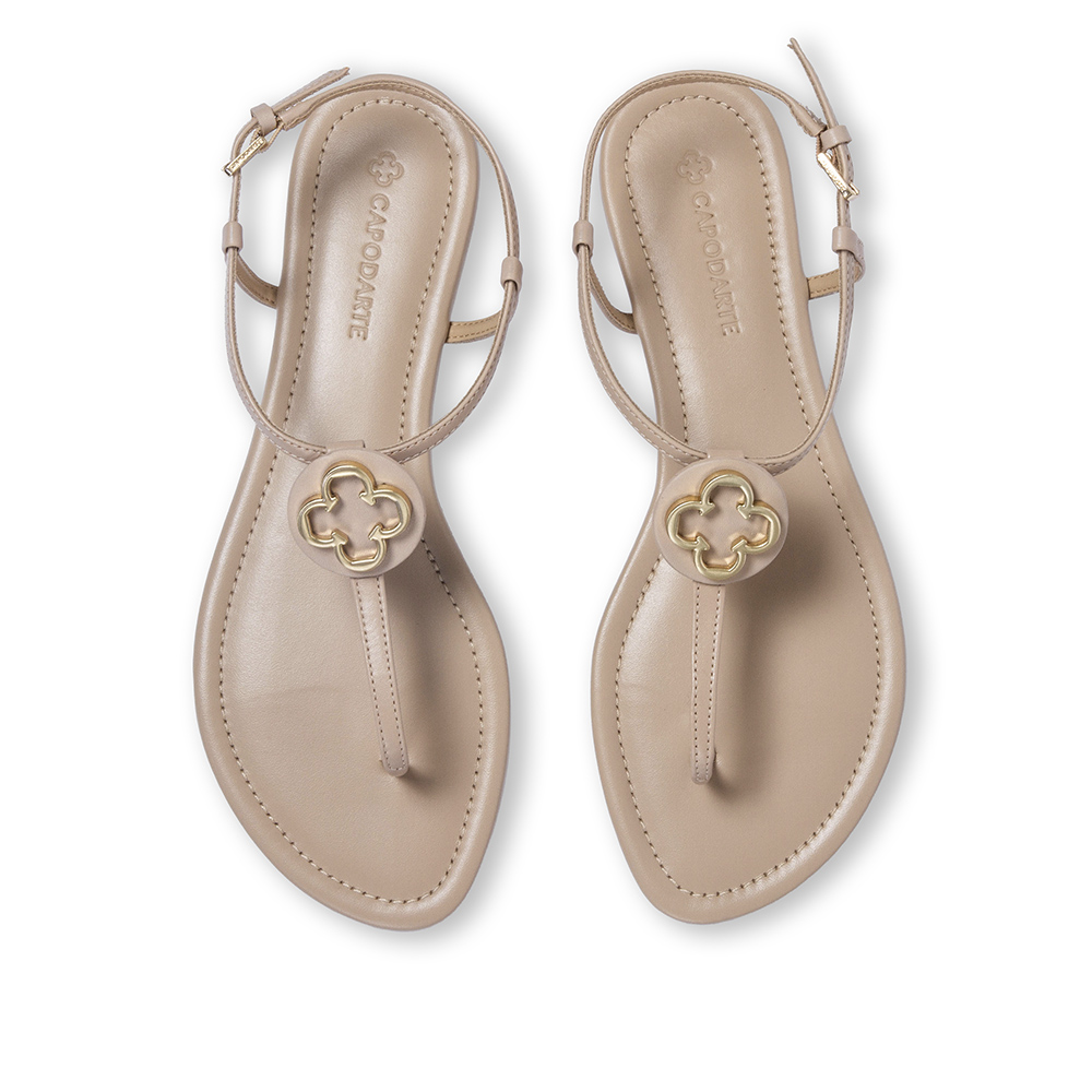 SAND&Aacute;LIA RASTEIRA DE COURO NUDE SEDA image number 4