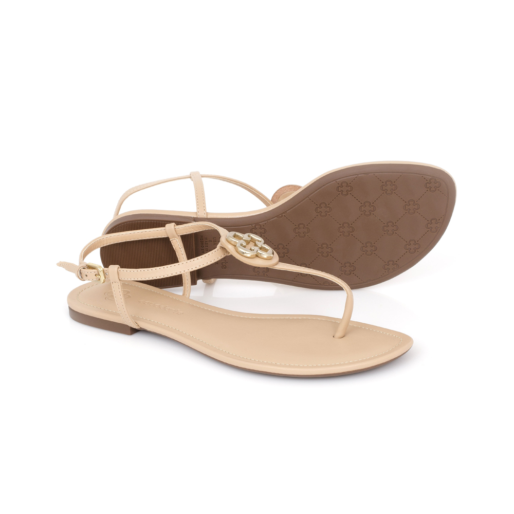 SAND&Aacute;LIA RASTEIRA NUDE SEDA LOGO DOURADO image number 3