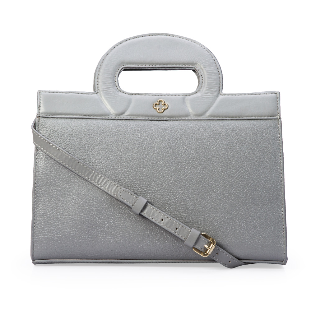 BOLSA TOTE CINZA CARBONO DE COURO image number 0