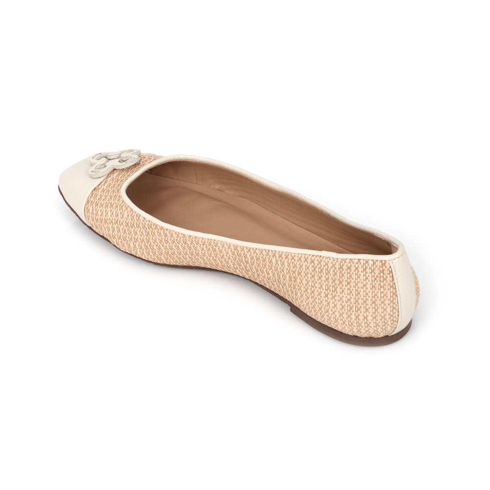 SAPATILHA BICO QUADRADO BEGE RÁFIA image number 2