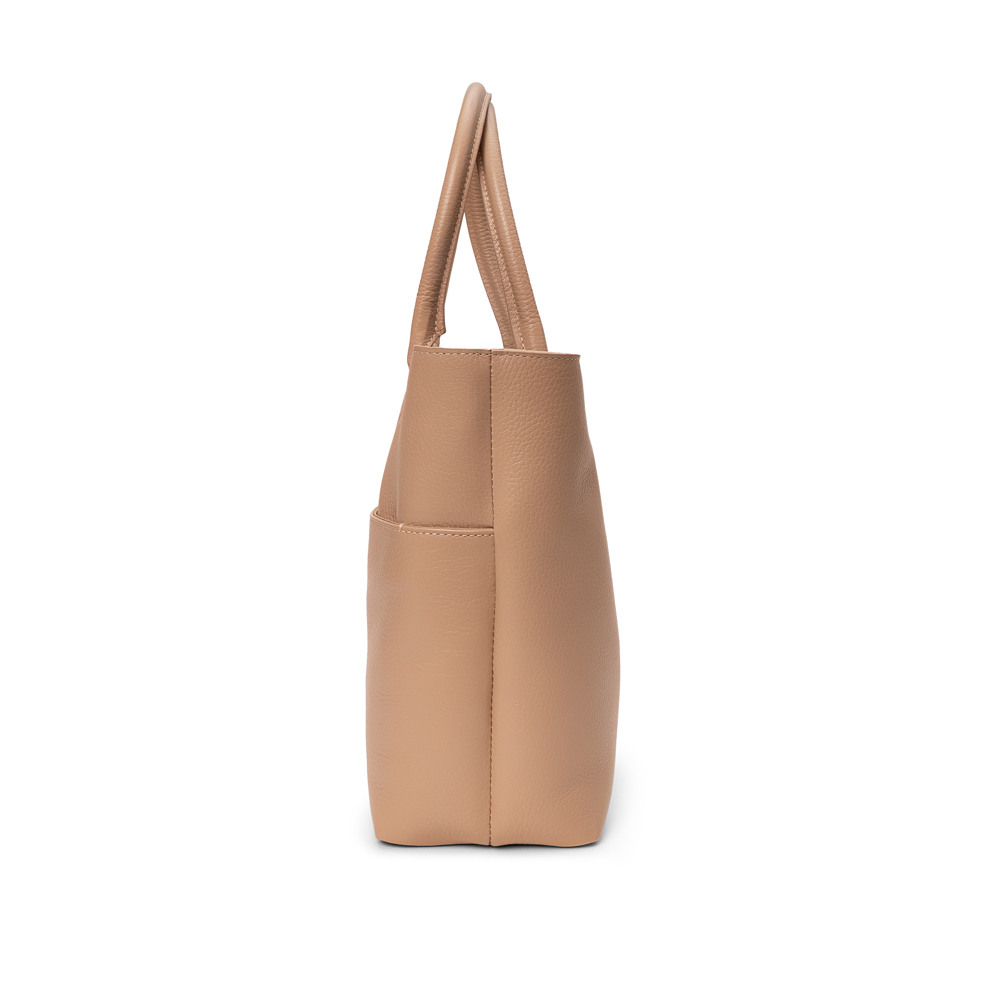 BOLSA SHOPPER DE COURO NUDE SEDA image number 1