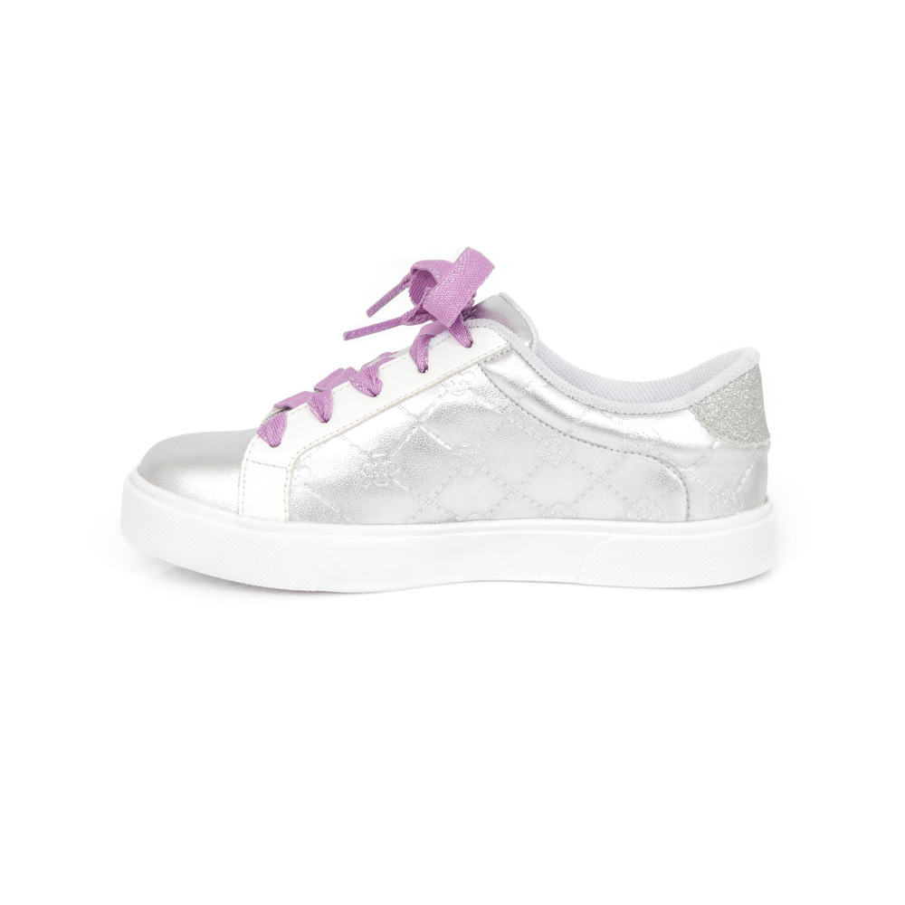 T&Ecirc;NIS INFANTIL PRATA E BRANCO MONOGRAMA AMARRA&Ccedil;&Atilde;O image number 3