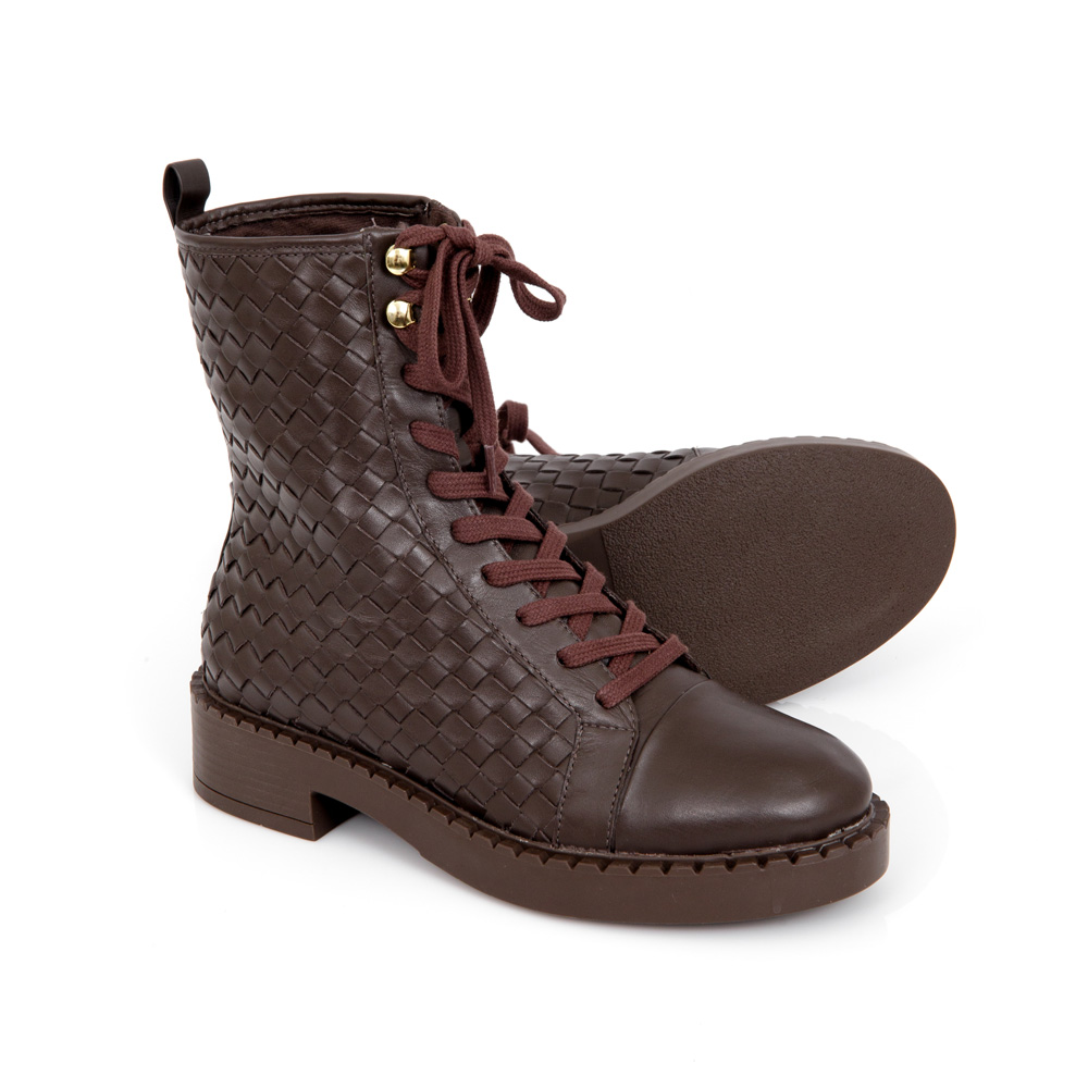 BOTA COTURNO MARROM TOBACCO DE COURO TRESSÊ image number 3