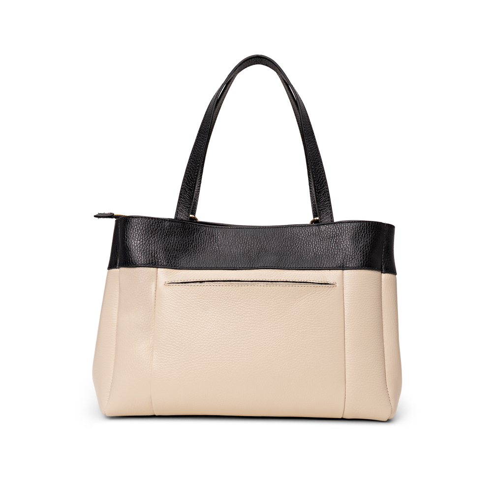 BOLSA BEGE VANILLA DE COURO SHOPPER image number 2