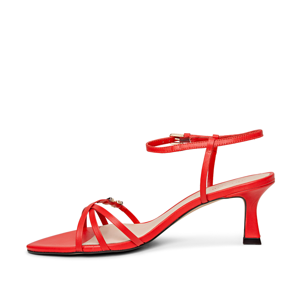 SAND&Aacute;LIA SALTO M&Eacute;DIO VERMELHA RUBI DE COURO image number 2