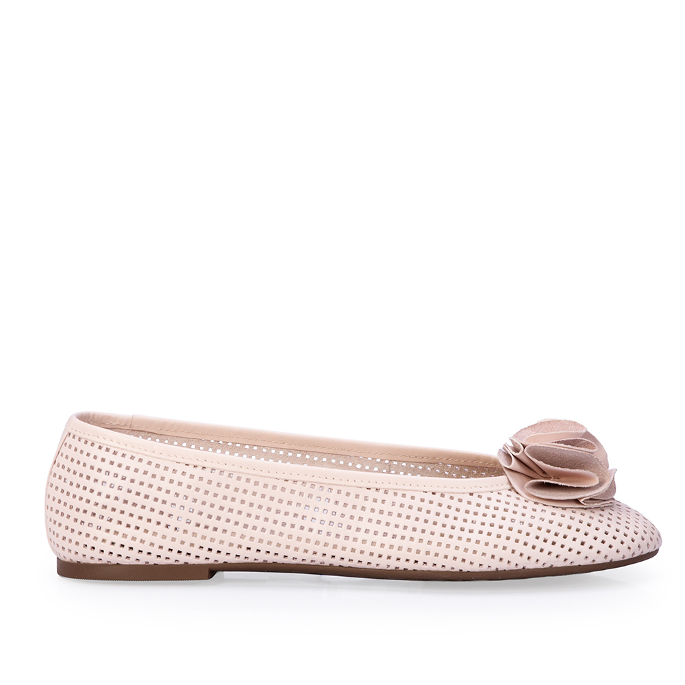 SAPATILHA ROSA PE&Ocirc;NIA DE COURO VAZADO image number 0